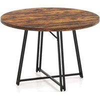 VOGREX Brown 47 Inch Round Dining Table Seats 4-6