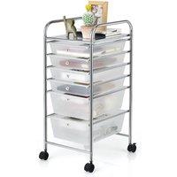 VOGREX 6-Drawer Mobile Rolling Utility Storage Cart in White