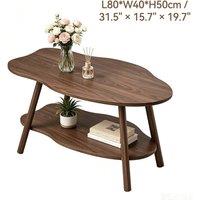 VOGREX Modern 2-Tier Living Room Coffee Table Storage Shelf UK in Brown