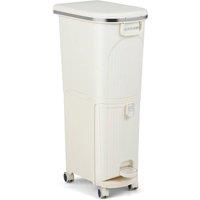VOGREX Slim Waste Bin 2 Removable Inner Buckets in Ecru