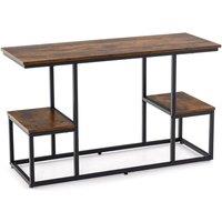 VOGREX Industrial TV Console Sofa Storage Table in Brown