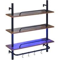 VOGREX Industrial 3-Tier Pipe Storage Rack with 4 S Hooks in Brown