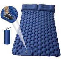 KORVIXA Double Camping Mat Inflatable Sleeping Mat in Blue