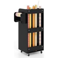 VOGREX Black 3 Drawer 3 Shelf Rolling Craft Storage Cart