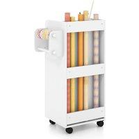 VOGREX Rolling Craft Utility Cart Kitchen Bathroom Office Trolley in White
