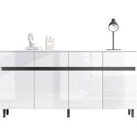 Tokpiedi Large Sideboard with 4 Doors/Drawers in White