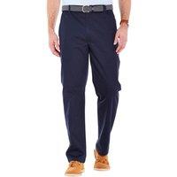 Chums Men's Stain & Water Resistant High-Rise Comfort Trousers in Navy | Size: 46L