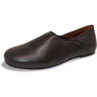 Chums Men's Leather Grecian Slippers with Leather Soles in Brown | Size: 10