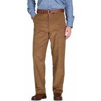 Chums Men's Cotton Corduroy Trousers with Hidden Extra Waistband in Light Brown | Size: 44L