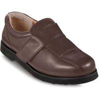 Chums Men's Leather Wide Fitting Shoes Wide Opening for Easy Access in Brown | Size: 8
