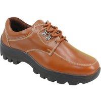 Chums Men's Leather Lace Wide Fitting Walking Shoe in Tan | Size: 7