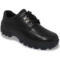 Chums Men's Leather Lace Wide Fitting Walking Shoe in Black | Size: 9