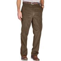 Chums Men's Cotton Corduroy Trousers with Hidden Extra Waistband in Olive | Size: 44XL