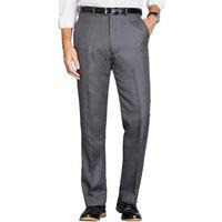 Chums Men's High-Rise Poly Twill Trousers with Stretch Waist in Grey | Size: 50R