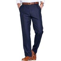 Chums Men's High-Rise Poly Twill Trousers with Stretch Waist in Navy | Size: 44S