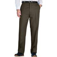 Chums Men's Smart Casual Formal Trousers With Hidden Elasticated Waist in Dark Olive | Size: 44L