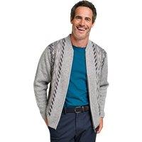 Tootal Men's Vertical Jacquard Zipper Cardigan in Grey | Size: 2XL