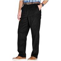 Chums Men's Cotton Corduroy Trousers with Hidden Extra Waistband in Black | Size: 40XL