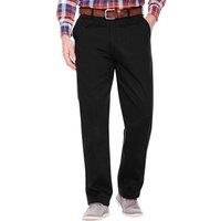 Pegasus Men's Smart Soft & Comfortable Fleece Lined Chino Trousers in Black | Size: 38S