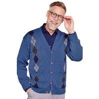 Tootal Men's Argyle Cardigan in Mid Blue | Size: Medium