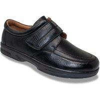 Chums Men's Dr Keller Touch Fasten Wide Fit Leather Shoe in Black | Size: 12