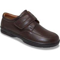 Chums Men's Dr Keller Touch Fasten Wide Fit Leather Shoe in Brown | Size: 7