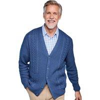 Tootal Men's Soft Cotton Blend Chunky Cable Knit Cardigan in Blue | Size: 2XL
