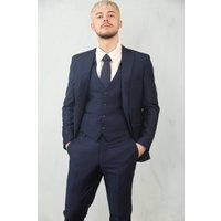 Infinity Leather Men's 3 Piece Formal Classic Prom Suit Workwear in Blue | Size: 36R