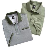 Pegasus Men's Printed & Plain Smart Casual Polo Shirts (2 Pack) Soft with 3 Button in Green | Size: 3XL