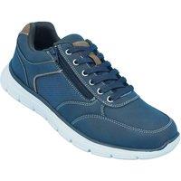 Chums Men's Dr Keller Wide G Fit Side Zip Trainer, Lightweight Lace Look Shoe in Navy | Size: 12
