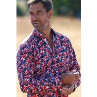 CLAUDIO LUGLI Men's UNION JACK PRINT SHIRT in Navy | Size: Large