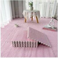 Living and Home 12Pcs Interlocking Plush EVA Floor Tiles DIY Mix & Match Colours for Stylish Look in Pink