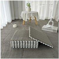 Living and Home 12Pcs Interlocking Plush EVA Floor Tiles DIY Mix & Match Colours for Stylish Look in Grey