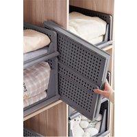 Living and Home 1Pcs Folding Wardrobe Storage Box Drawer Clothes Storage Basket in Grey
