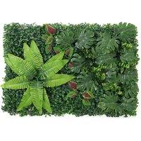 Living and Home 40cm x 60cm Artificial Mixed Plant Wall Panel Hedges in Green | Size: 40 cm x 60 cm