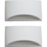 First Choice Lighting Set of 2 Marmo - White G9 Plaster Wall Lights