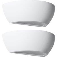 First Choice Lighting Set of 2 Mazzaro - White E14 Plaster Wall Lights