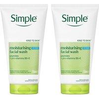 Simple Moisturising Face Wash 2x150ml Sensitive in White | Size: 150ml