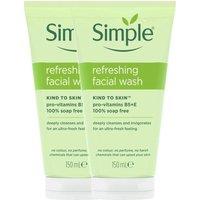 Simple Refreshing Facial Wash 2x150ml Sensitive in White | Size: 150ml