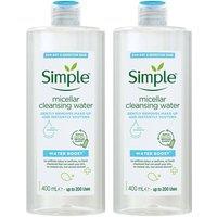 Simple Water Boost Micellar Water 2x400ml Sensitive in White | Size: 400ml