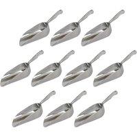 Rink Drink 10x 3.5oz Aluminium Ice Scoops - Metal Kitchen Bar Food Scooper in Silver | Size: 10 Pack