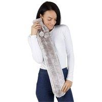 Marco Paul 2L Long Hot Water Bottle with Grey Fluffy Plush Cover