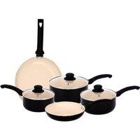 Gr8 Home Aluminium 8 Pc Marble Non Stick Cookware Set in Cream