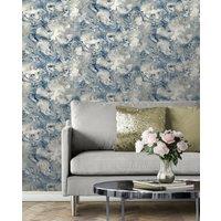 Muriva Elixir Marbled Geometric Wallpaper Roll in Blue