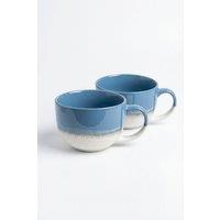 Scandi Home Set of 2 720ml Blue Reactive Glaze Ceramic Aurelia Mugs