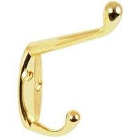 Securpak Brass Plated Hat & Coat Hook (Pack of 10) in Gold
