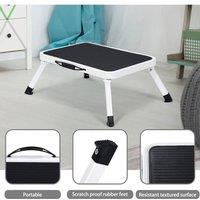 SPETLEK Foldable Step Ladder Non Slip Tread Safety Small Stool in White