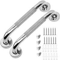 NESTLUNE 2x Anti Slip Shower Bar Handle Bathroom Safety in Silver