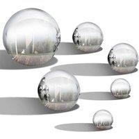 SPETLEK 6Pcs Gazing Ball Outdoors Garden Steel Mirror Sphere Decor in Silver | Size: 0.6m2