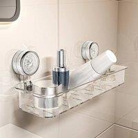 EONLION No-Drilling Suction Cup Shower Shelf in Clear